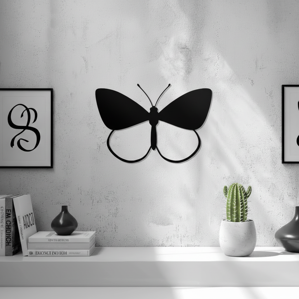 Butterfly Wall Art — small and large sizes in jade white, grey and black — Creative3D Novelties
