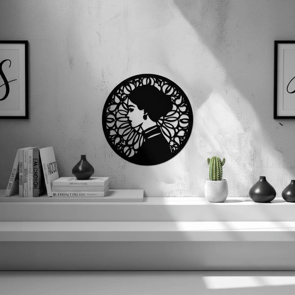 Mediterranean Women Wall Art — small and large sizes in jade white, grey and black — Creative3D Novelties