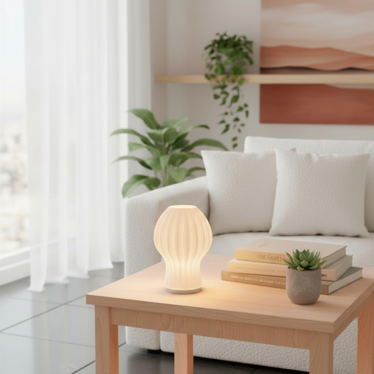 Aurora Lamp | 3D Printed Organic Table Lamp | USB LED & Tea Light | Free Tea Light Included