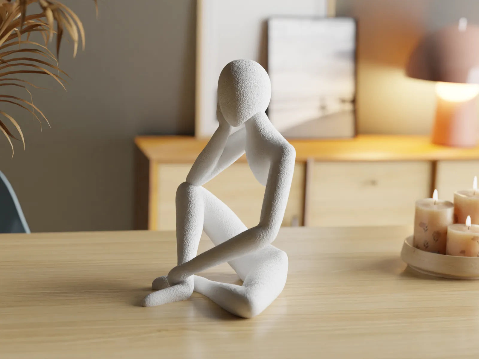 NObody Sculpture Celestial Resonance – side profile view, Matte Bone White, 3D printed