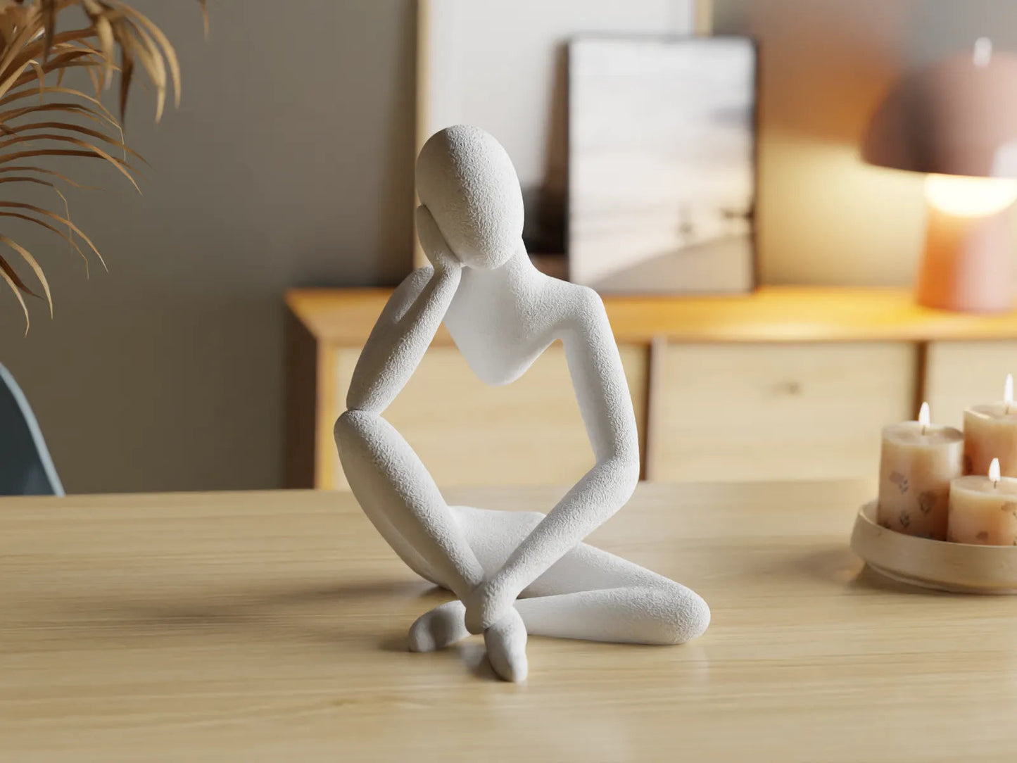 NObody Sculpture Celestial Resonance – side profile view, Matte Bone White, 3D printed
