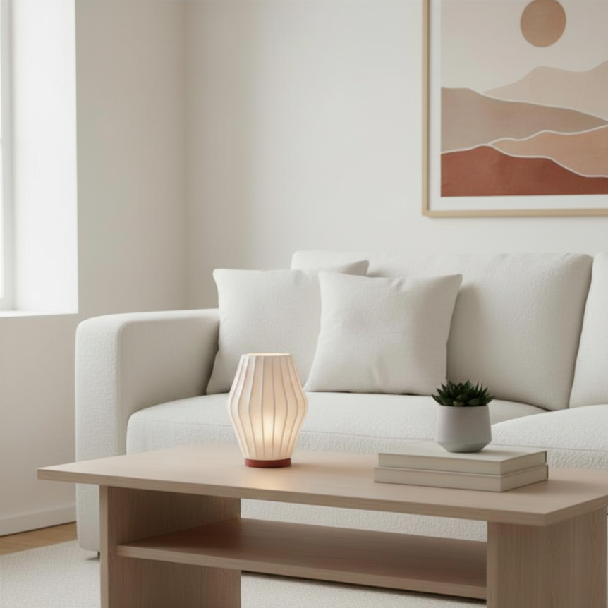 Akari Lamp | 3D Printed Japanese Lantern Table Lamp | USB LED & Tea Light | Free Tea Light Included
