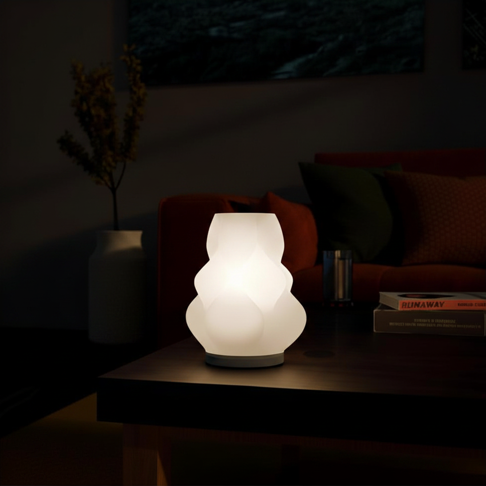 Lumen Bloom Lamp | 3D Printed Floral Table Lamp | USB LED & Tea Light | Free Tea Light Included