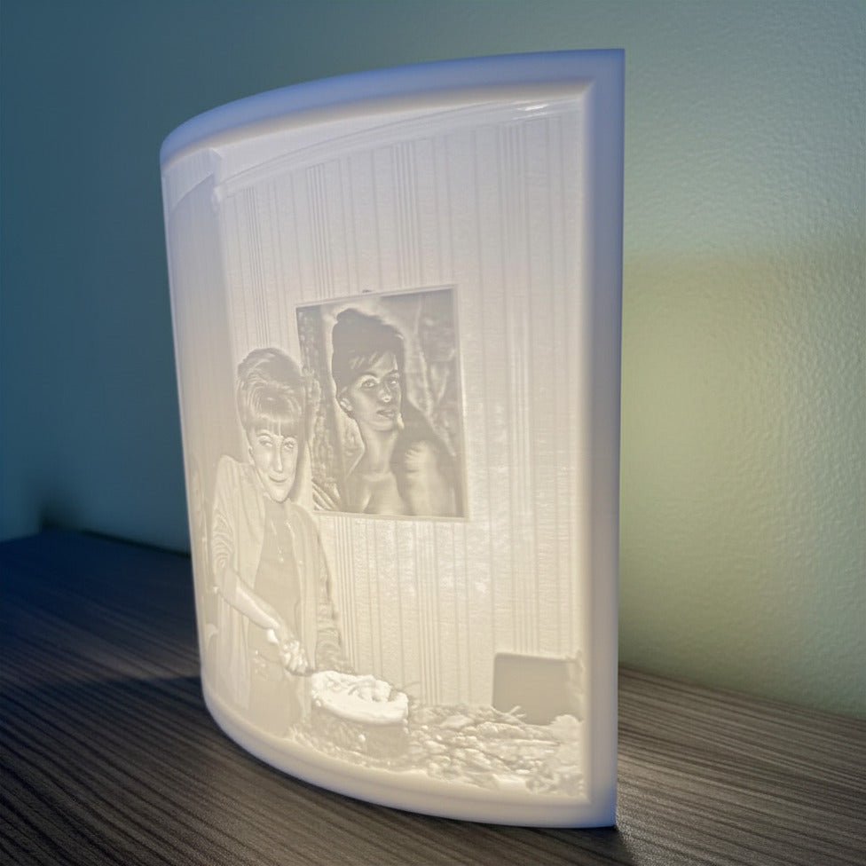 Personalised Lithophane Panel | Vintage Slide & Negative | 3D Printed Keepsake