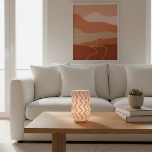 Tide Lamp | 3D Printed Coastal Wave Table Lamp | USB LED & Tea Light | Free Tea Light Included