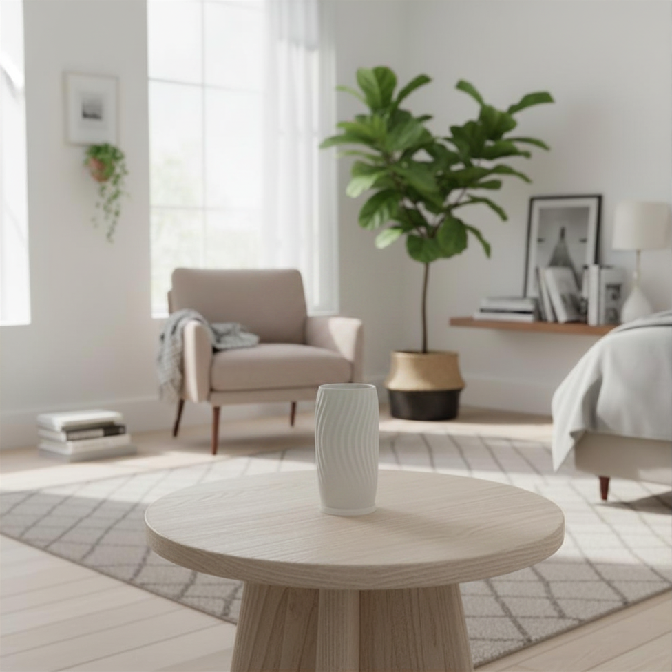 Flow Curve Lamp | 3D Printed Curved Table Lamp | USB LED & Tea Light | Free Tea Light Included