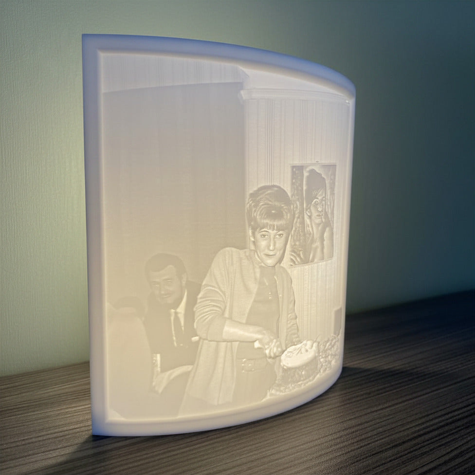 Personalised Lithophane Panel | Vintage Slide & Negative | 3D Printed Keepsake