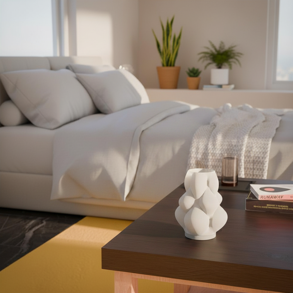 Lumen Bloom Lamp | 3D Printed Floral Table Lamp | USB LED & Tea Light | Free Tea Light Included