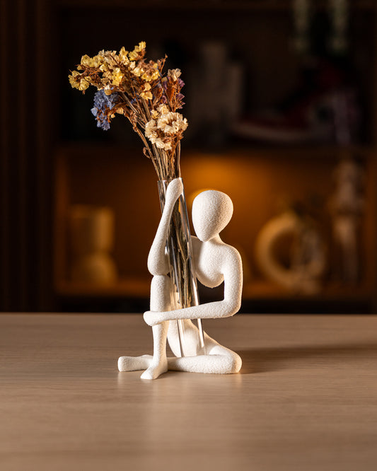 NObody Sculpture - Bloom | Minimalist Flower Vase Holder | 15cm 3D Printed