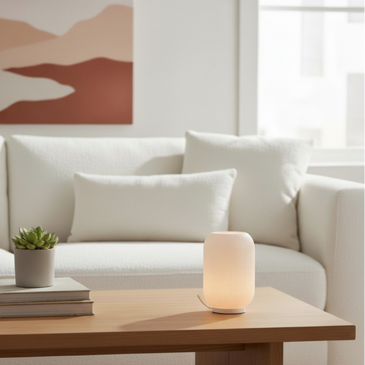 Sophie Lamp | 3D Printed Sculpted Table Lamp | USB LED & Tea Light | Free Tea Light Included