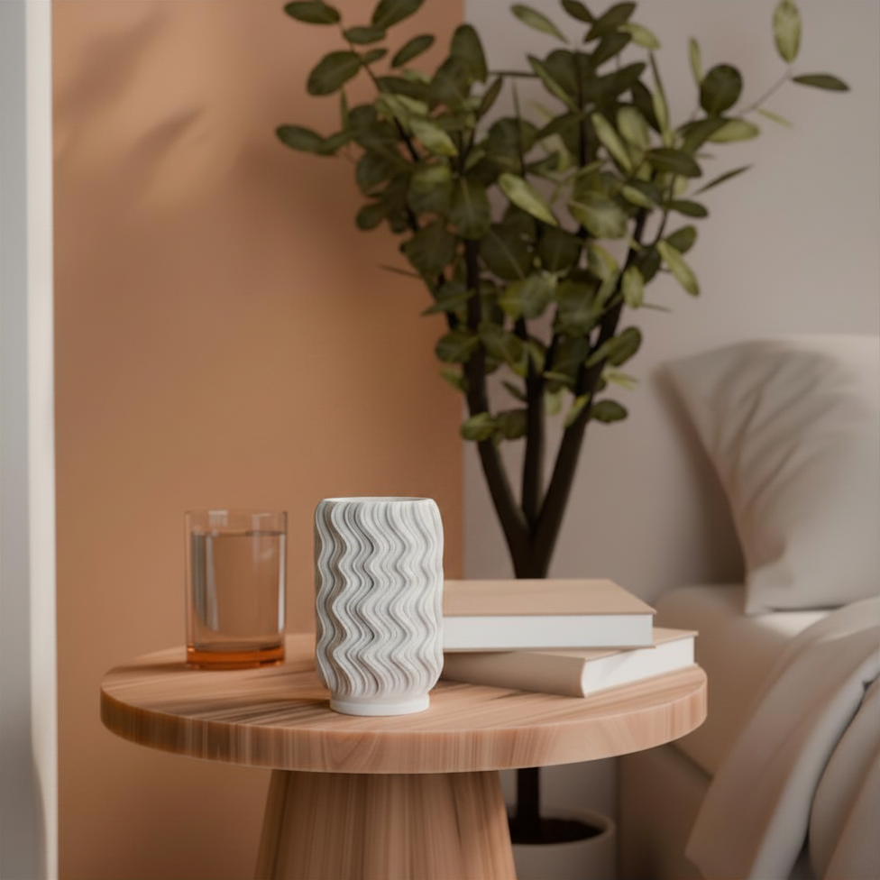 Tide Lamp | 3D Printed Coastal Wave Table Lamp | USB LED & Tea Light | Free Tea Light Included
