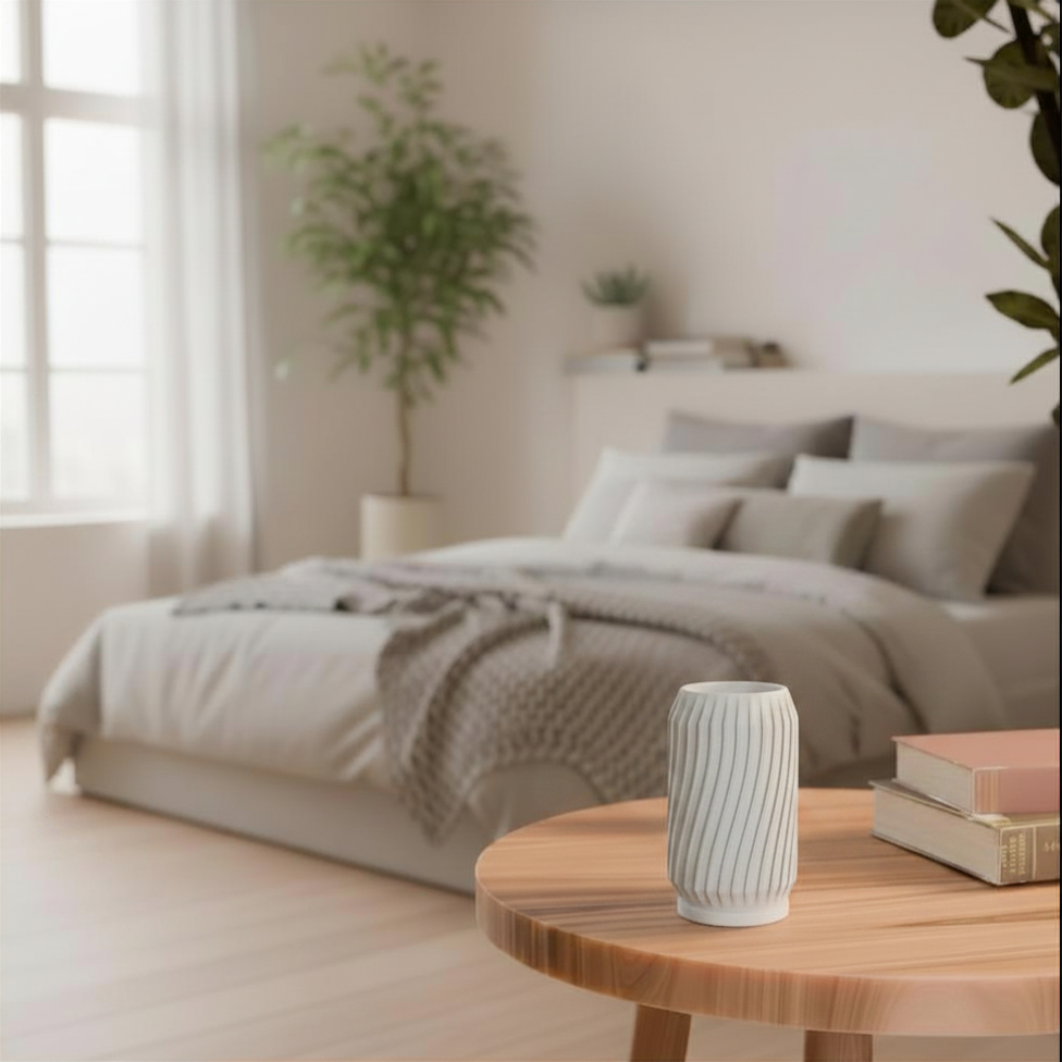 Modern Twist Lamp | 3D Printed Twist Table Lamp | USB LED & Tea Light | Free Tea Light Included