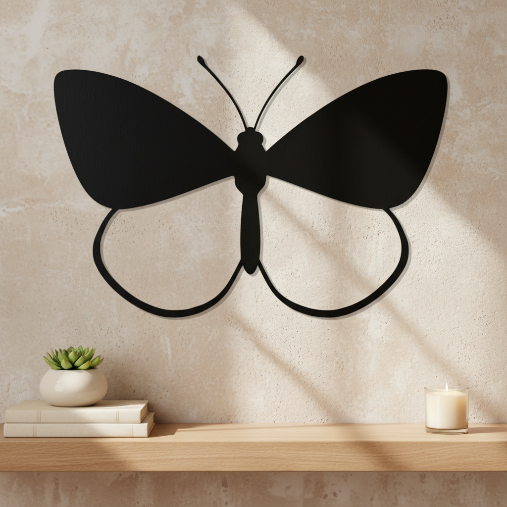 Butterfly Wall Art — 3D printed elegant transformation design, shown in home setting — Creative3D Novelties
