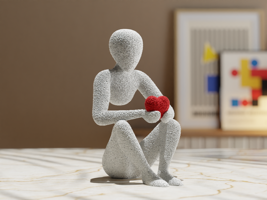 NObody Sculpture - Love's Embrace | Minimalist Valentine's Gift | 15cm 3D Printed