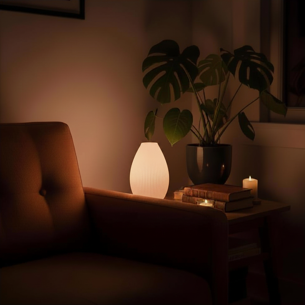 Flame Lamp | 3D Printed Flame Table Lamp | USB LED & Tea Light | Free Tea Light Included