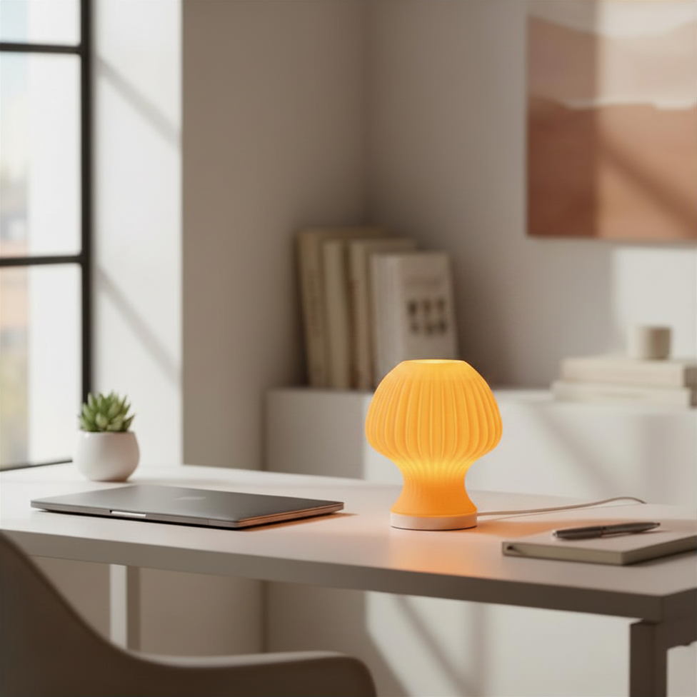 Blob Mushroom Lamp | 3D Printed Decorative Lamp | USB LED & Tea Light | Free Tea Light Included