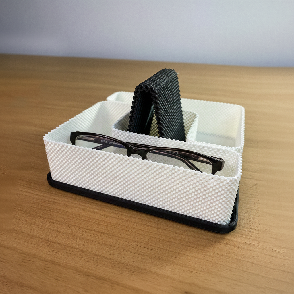 Glasses Holder Black & White deeper black divider