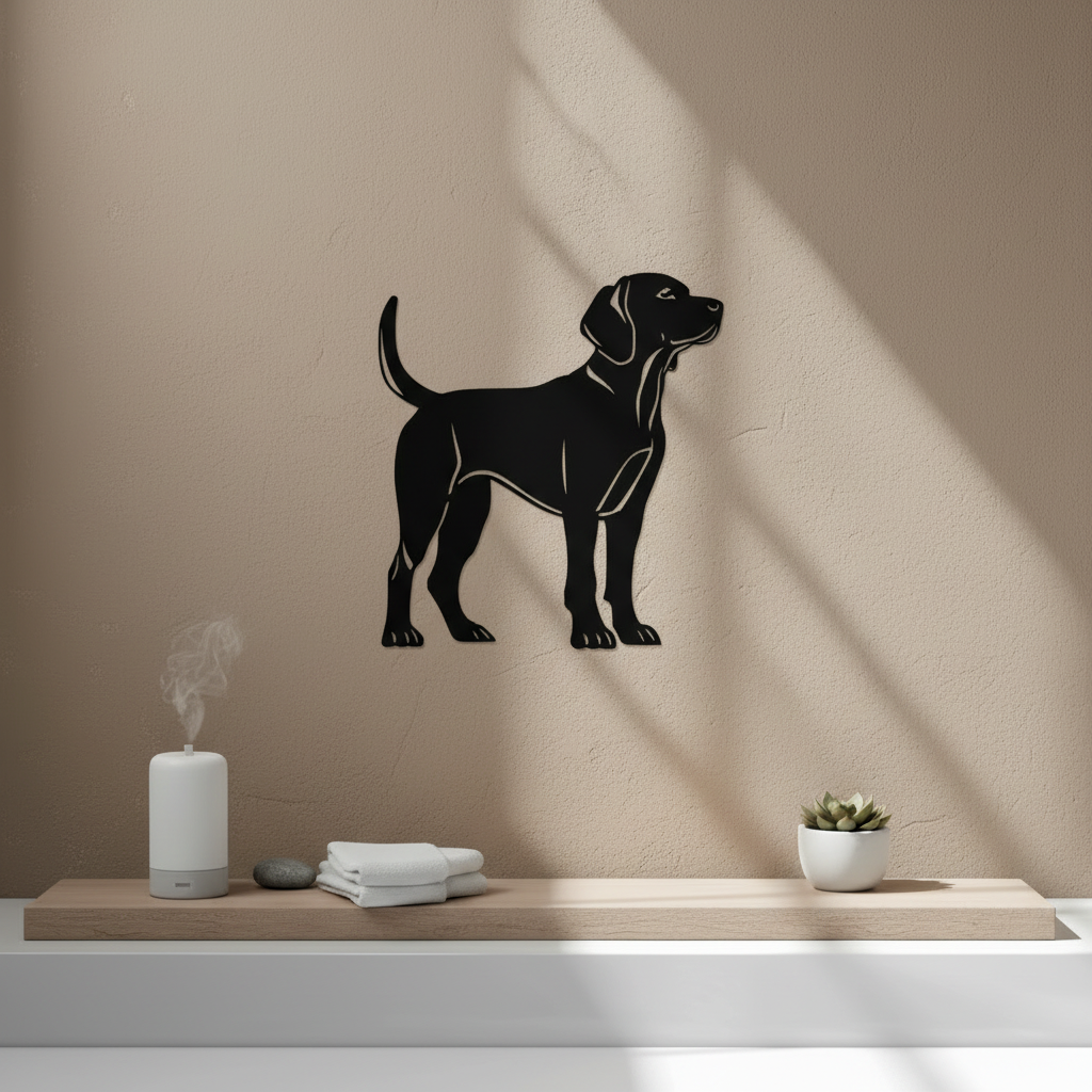 Labrador Wall Art — 3D printed loyal dog portrait design, shown in home setting — Creative3D Novelties