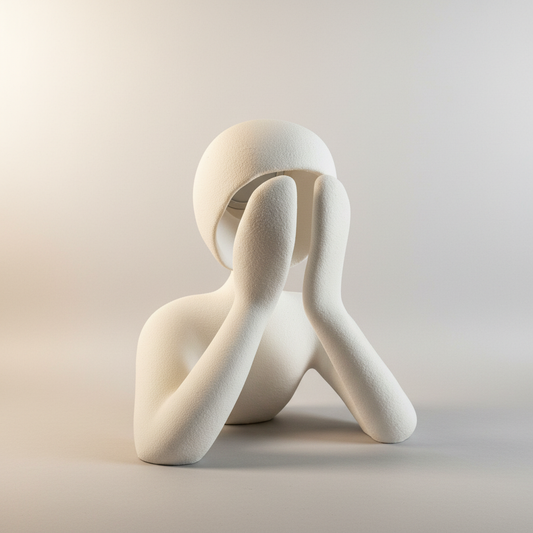 NObody sculptural lamp in Matte Ivory White on a clean neutral studio background