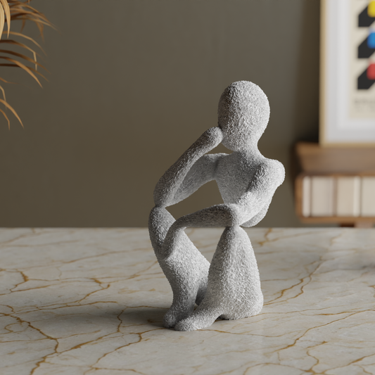 NObody Sculpture The Thinker 3D printed figurine — minimalist contemplation art 17cm