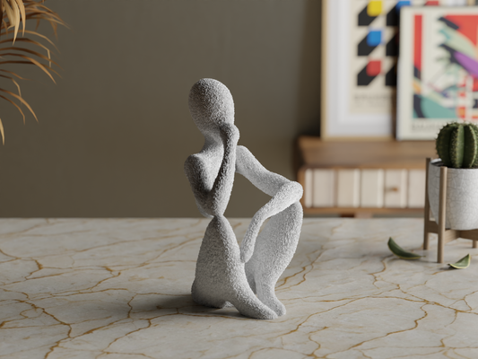 NObody Sculpture - The Thinker | Modern Contemplation Art | 17cm 3D Printed