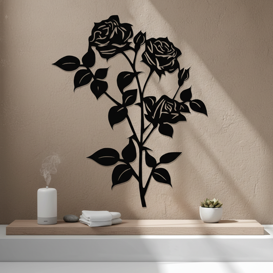 Roses Wall Art — 3D printed romantic floral design, shown in home setting — Creative3D Novelties