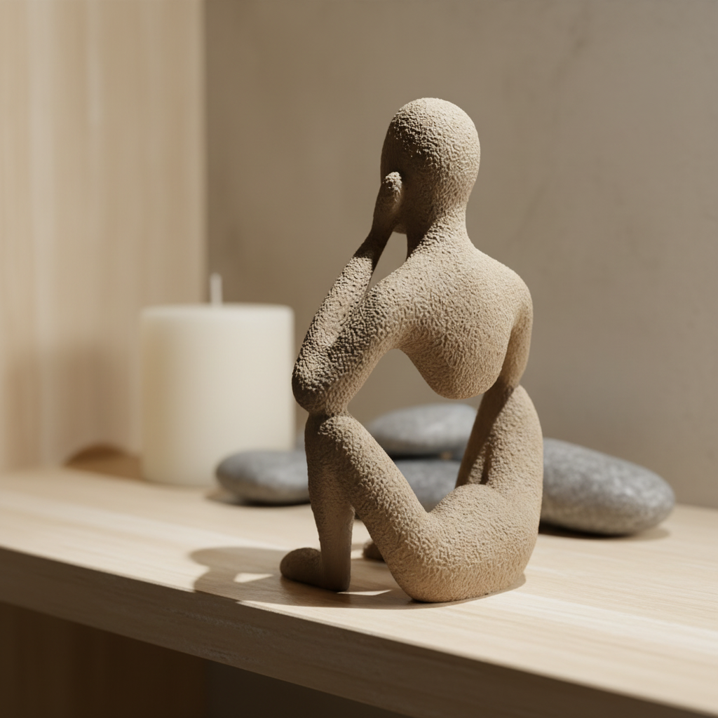 NObody Introspection sculpture on a windowsill in soft moody daylight — NObody Collection