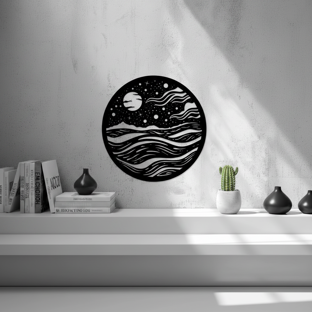 Space Wall Art — small and large sizes in jade white, grey and black — Creative3D Novelties
