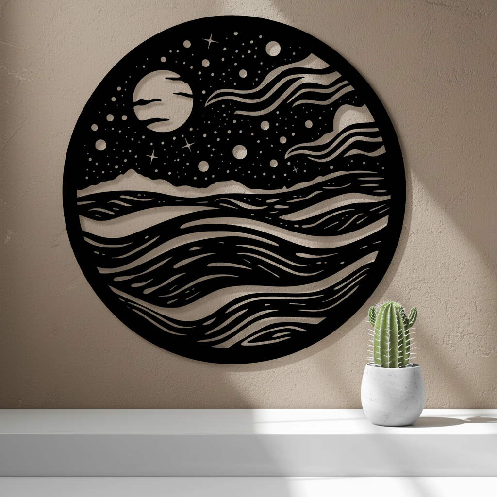 Space Wall Art — 3D printed cosmic astronomy design, shown in home setting — Creative3D Novelties