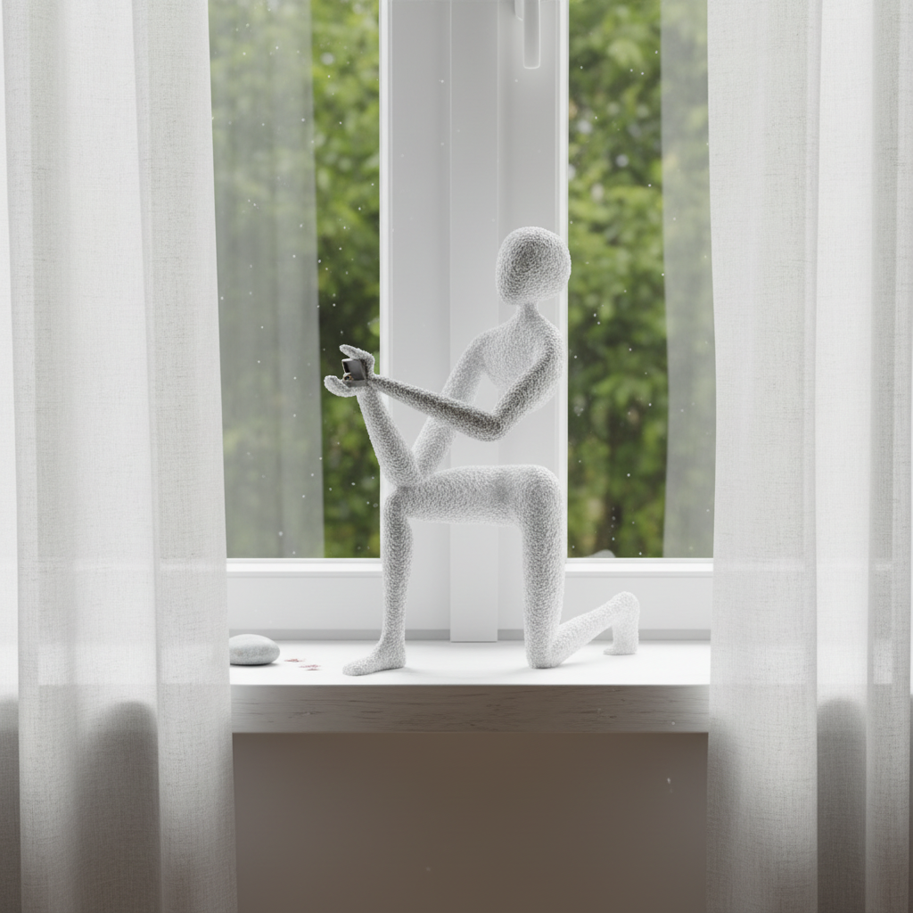 NObody Proposal sculpture on a windowsill in soft moody daylight — NObody Collection